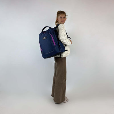 Walker 42117-267 - Rucksack Campus Evo Blue-Ivy-Pink mit 3 Fächern, Laptop-Fach, Seitentaschen, Rück