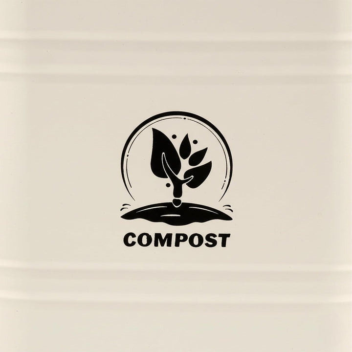 Relaxdays Komposteimer Küche, 3,5 Liter, 2 Aktivkohlefilter, Deckel, Henkel, Eisen & Holz, Biomüllbe