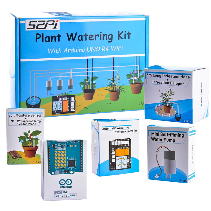 GeeekPi Plant Watering Kit für Arduino UNO R4 WiFi, mit UNO R4 Wifi Microcontroller Board, Soil Mois