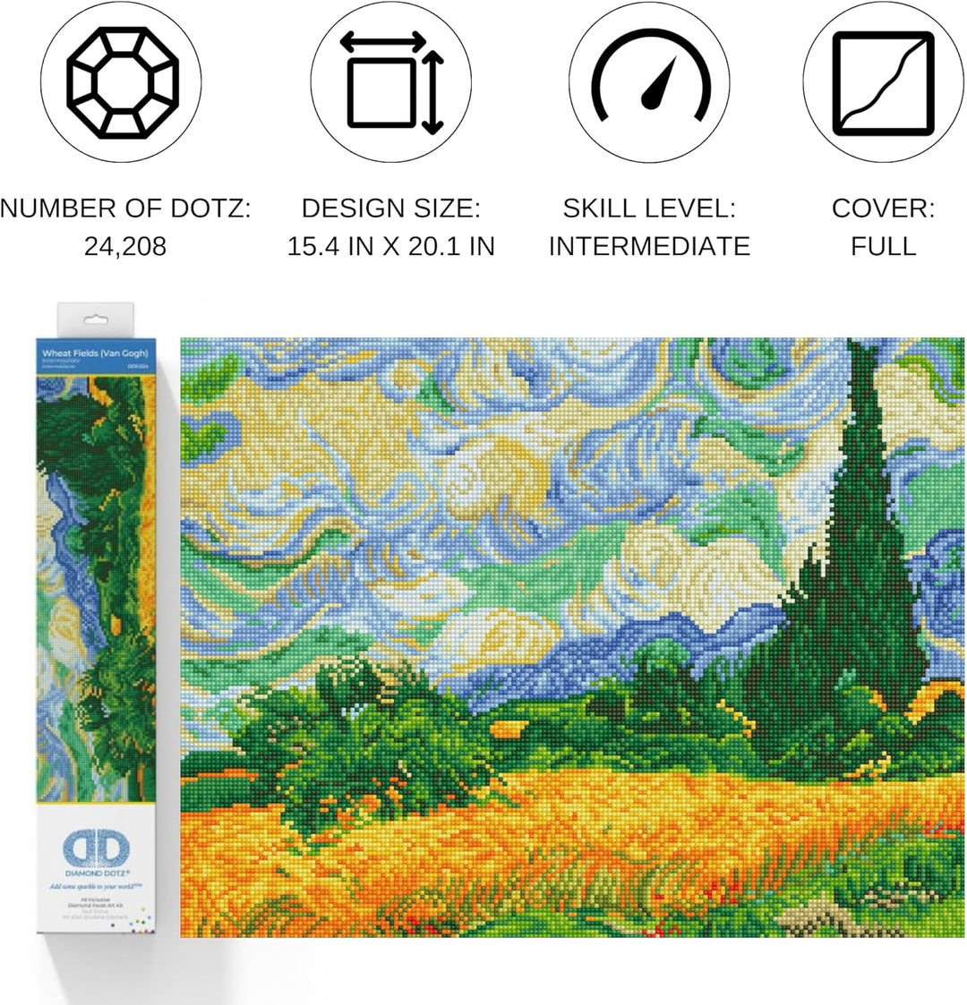 Diamond Dotz DD9-024 Weizenfeld (Van Gogh), ca. 51 x 39 cm gross, Diamond Painting, Malen mit Diaman