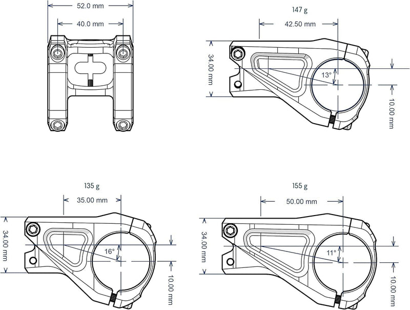 Funn Equalizer Fahrradvorbau mit 10mm Gefälle oder Steigung, 31.8mm Lenkerklemme