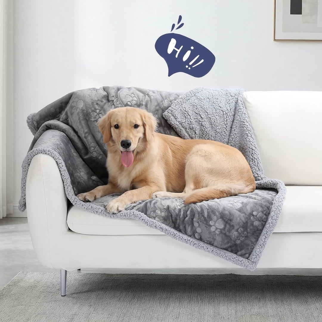 PETTOM wasserdichte Hundedecke, 145 * 127cm Sherpa Fleece Haustierdecke, Hundedecke Sofaschutz Wasch