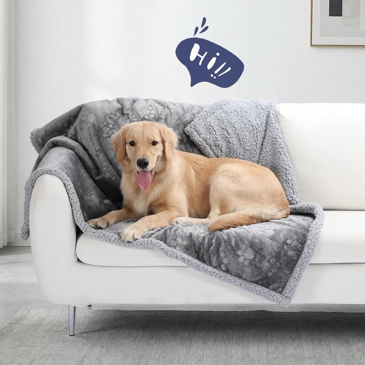 PETTOM wasserdichte Hundedecke, 145 * 127cm Sherpa Fleece Haustierdecke, Hundedecke Sofaschutz Wasch