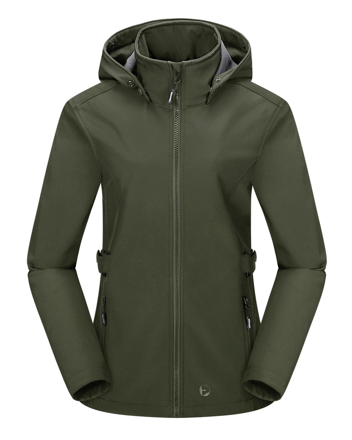 Outdoor Ventures Damen Softshelljacke Kurze Gefütterte Funktionsjacke Wasserdichte Übergangsjacke mi