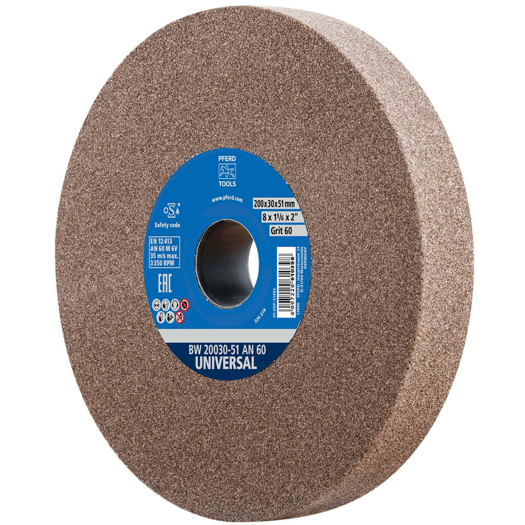 PFERD Schleifbockscheibe UNIVERSAL, 200x30x32mm, A60, 39008418 – Harte Schleifscheibe für universell