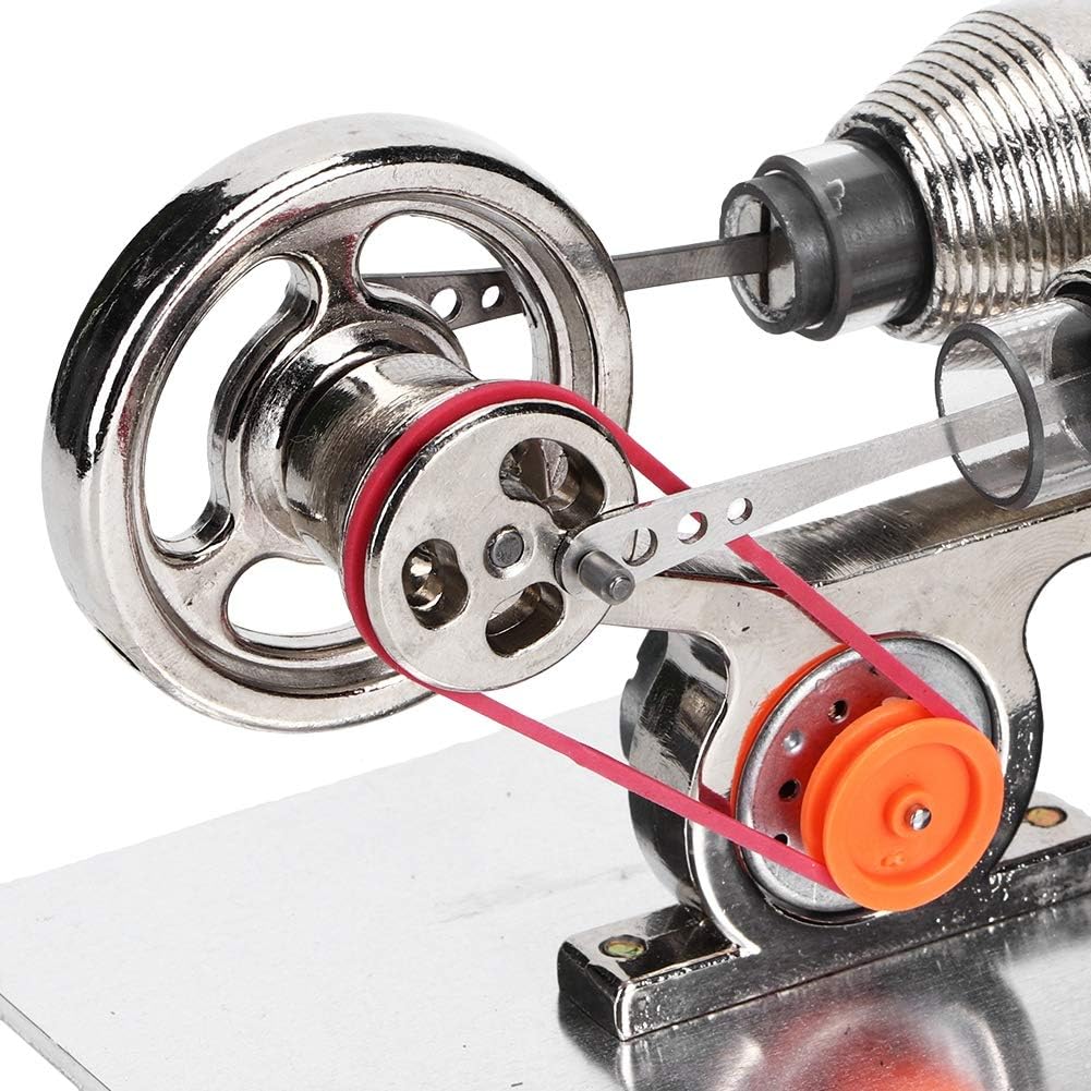 Miniatur-Dampfmaschinen-Lehrmodell, Silberner Stirlingmotor, der Strom Erzeugt, Metallkonstruktion