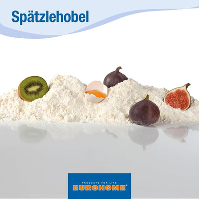 EUROHOME Spätzlereibe Edelstahl Kunststoff ohne "Nase" für kurze Knöpfle - Spätzlehobel 33 x 11 x 6,