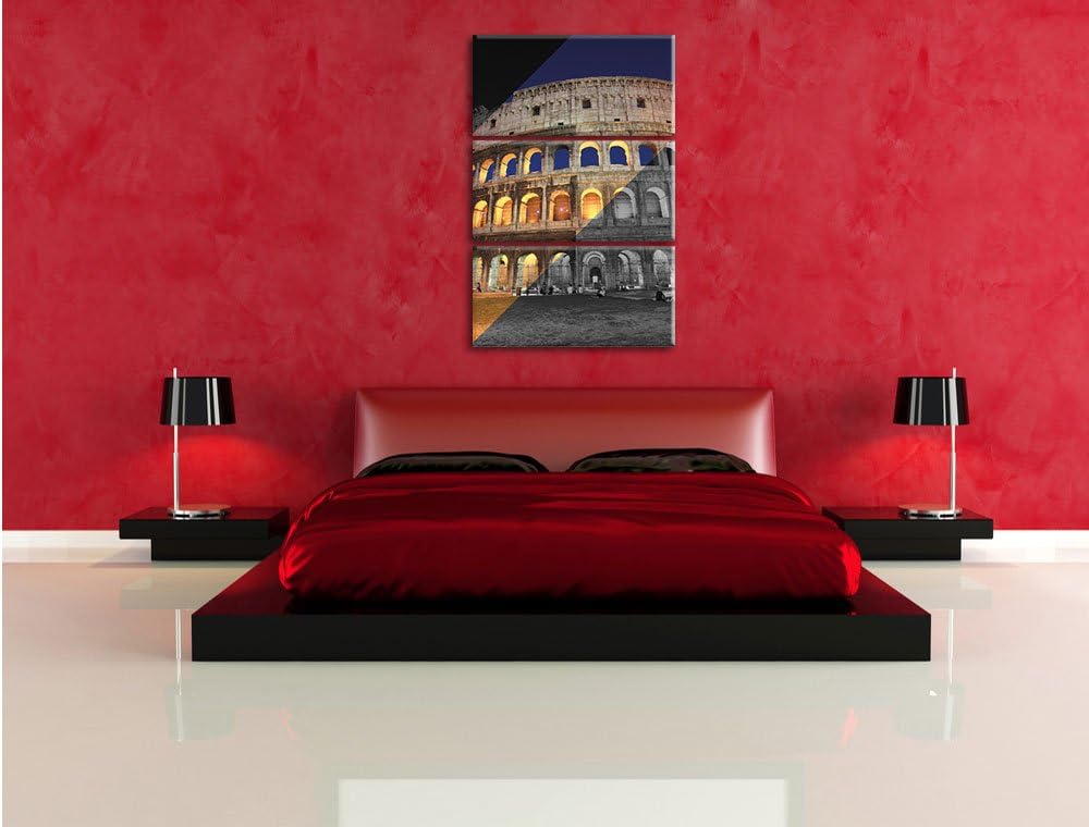 Pixxprint Colosseum in Rom Italien als Leinwandbild/Grösse: 3 Teilig (120x80 cm) cm/Wandbild/Kunstdr
