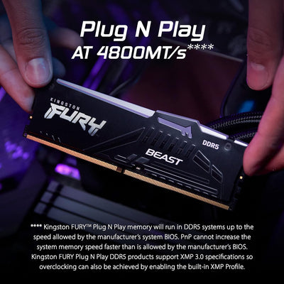 Kingston FURY Beast DDR5 RGB 16GB 5200MT/s DDR5 CL36 DIMM Desktop Gaming Speicher Einzelnes Modul -