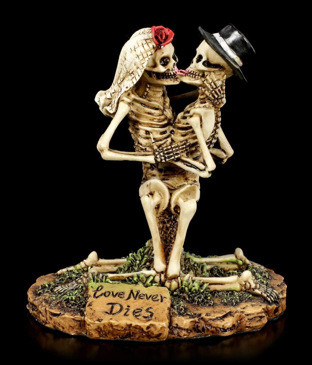 kniendes Skelett Gothic-Brautpaar Figur - Love Never Dies | kniendes Skelett Gothic-Brautpaar Figur