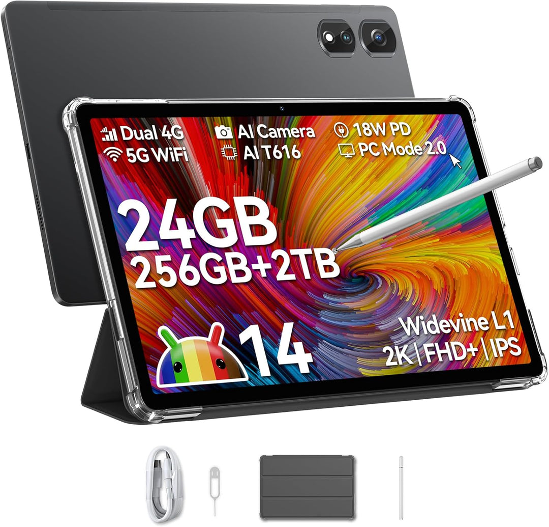 Blackview Tab 16 Pro Tablet Android 14, 16GB RAM + 256GB ROM (1TB TF) Gaming Tablet, Grosses Display