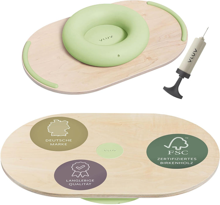 VLUV® VIPPA Balance Board aus Holz - Balanceboard für Stehschreibtisch und Home Office | Wackelbrett