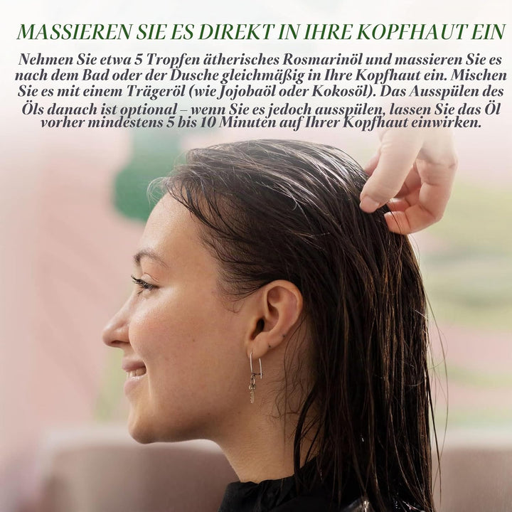 Rosmarinöl Haare, Ätherisches Rosmarinöl für Haarwuchs, Rosemary Oil for Hair, Natürliches Nährt die