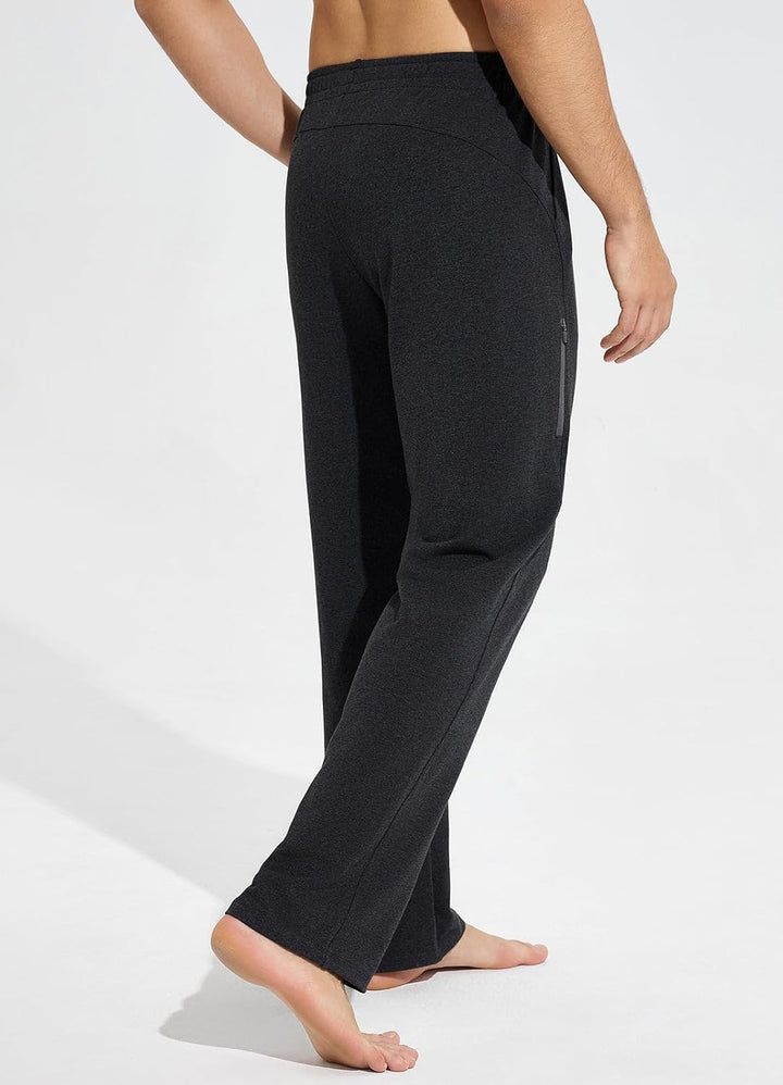 BALEAF Herren Breite Jogginghose Baumwolle Freizeithose Gerades Bein Sporthose Herren Lang Yogahose