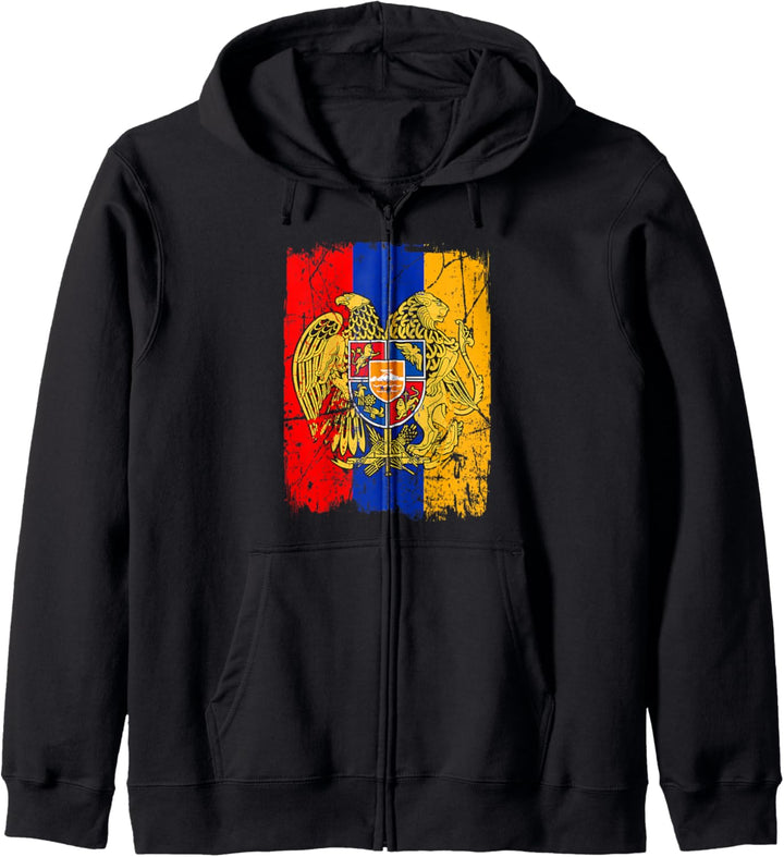 Armenische Flagge im Vintage-Stil, Hayastan Armenien Kapuzenjacke