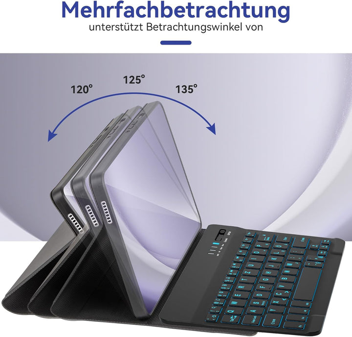 Olycism Tastatur Hülle kompatibel mit Samsung Galaxy Tab A9 8.7 Zoll 2023 mit Tastatur (Modelle: SM-