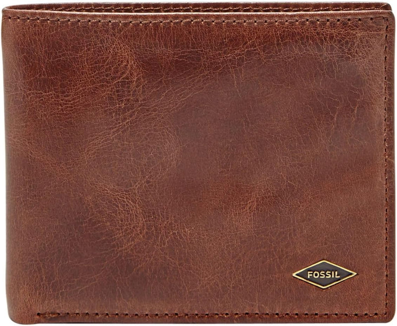 Fossil Herren Quinn Leder Bifold Geldbörse 11,5 cm L x 2 cm B x 9 cm H Dunkelbraun, Dunkelbraun