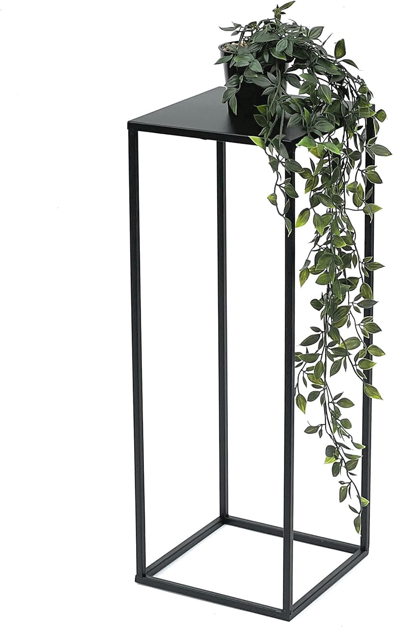 DanDiBo Blumenhocker Metall Schwarz Eckig 70-50 cm Blumenständer Beistelltisch 96315 Blumensäule Mod