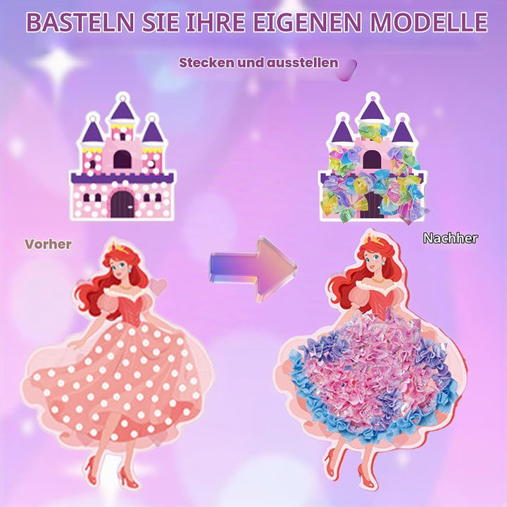 Afufu Poke-in Art Bastelset Kinder 3-12 Jahre, DIY Kindertagsgeschenke Mädchen mit 8 Prinzessinnen &amp;