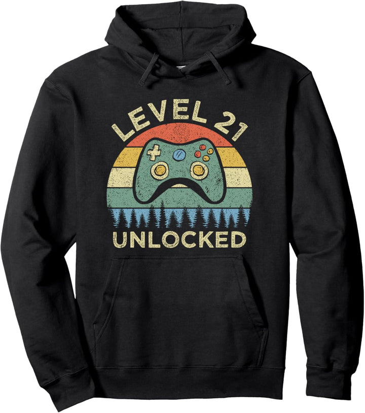 21. Geburtstag Level 21 Gamer 21 Jahre altes Geschenk Pullover Hoodie