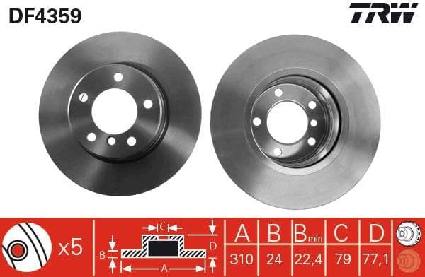 TRW Automotive AfterMarket DF4359 Bremsscheibe - (Paar)
