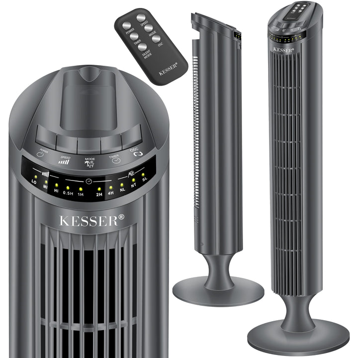 KESSER® Turmventilator mit Fernbedienung | 90° Oszillationswinkel | 3 Stufen | 90 cm |+ Timerfunktio
