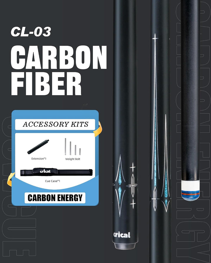 CRICAL Carbonfaser Pool Queue, 58 Zoll Low Deflection 015-CL03 Queueset 2, 015-CL03 Queueset 2