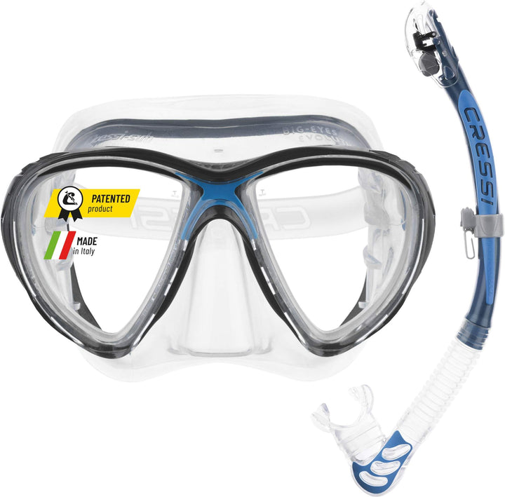 Cressi Professionelles Kombinationsset aus Maske und Schnorchel oder Kit aus Maske, Schnorchel und F