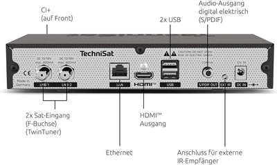 TechniSat DIGIT ISIO S4 – Twin Sat-Receiver mit alphanumerischem Display (HDTV Twin-Tuner, DVB-S2, P