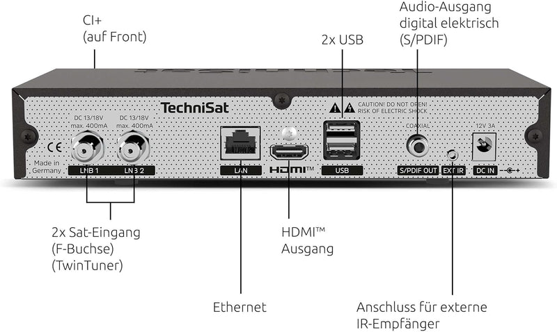 TechniSat DIGIT ISIO S4 – Twin Sat-Receiver mit alphanumerischem Display (HDTV Twin-Tuner, DVB-S2, P