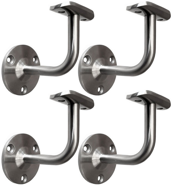 4 x Premium Handlaufträger aus Edelstahl AISI304 für 33,7mm für Handlaufrohr/Holzhandlauf Handlaufha