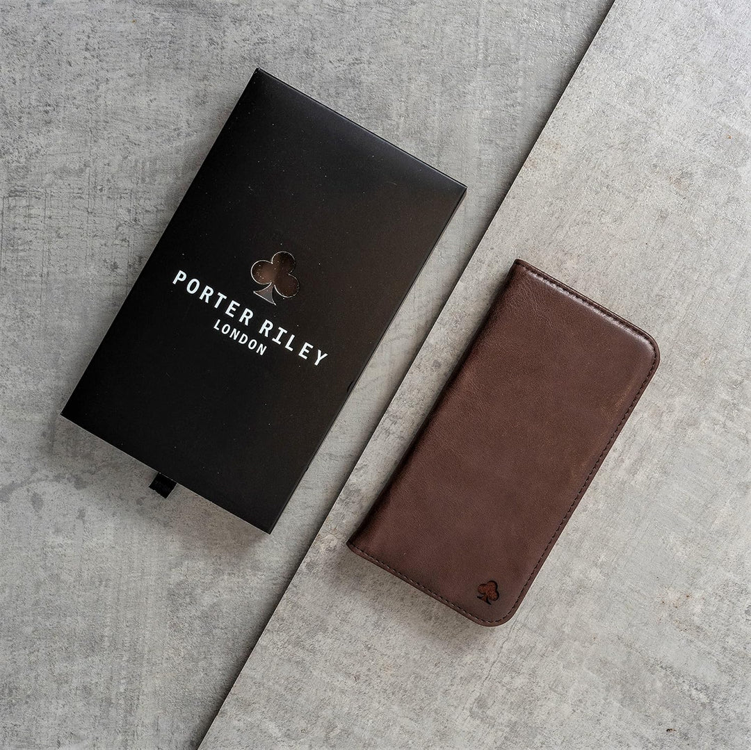Porter Riley - Lederhülle für Samsung Galaxy S10. Premium Echtleder Standhülle/Cover/Brieftasche kom