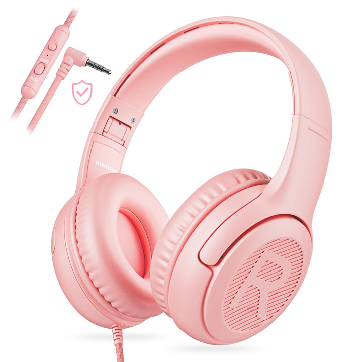 Kopfhörer Kinder, Kabel Kinderkopfhörer mit Mikrofon, Over Ear kopfhörer Kinder 85/94dB Lautstärkenb