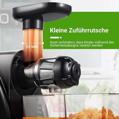 Entsafter Gemüse und Obst Testsieger, Aobosi slow juicer mit Reversierfunktion, leisem Motor, hoher