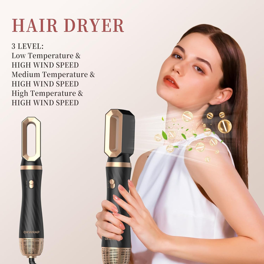 OKWRAP Hair Styler Set Airstyler 6 In 1 Mit Rundbürstenföhn Haarstyler Warmluftbürste Thermal Brush