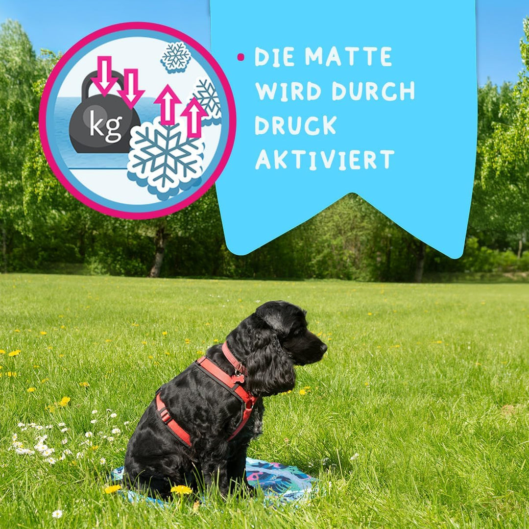 Coolpets Tropical Premium Kühlmatte - Geeignet für Hunde - rutschfest - Dicke Polyester-Aussenschich