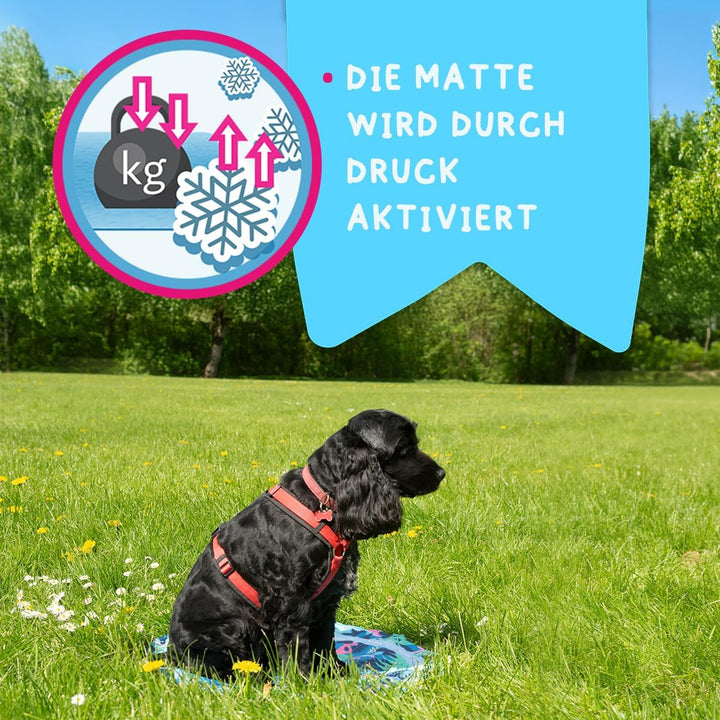 Coolpets Tropical Premium Kühlmatte - Geeignet für Hunde - rutschfest - Dicke Polyester-Aussenschich
