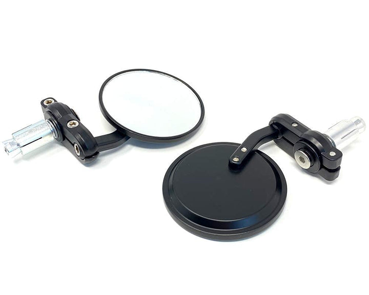 Motorrad Lenkerende Spiegel - Schwarz Aluminium - Für 99% Of Motorräder Mit 7/8" 22mm Lenker