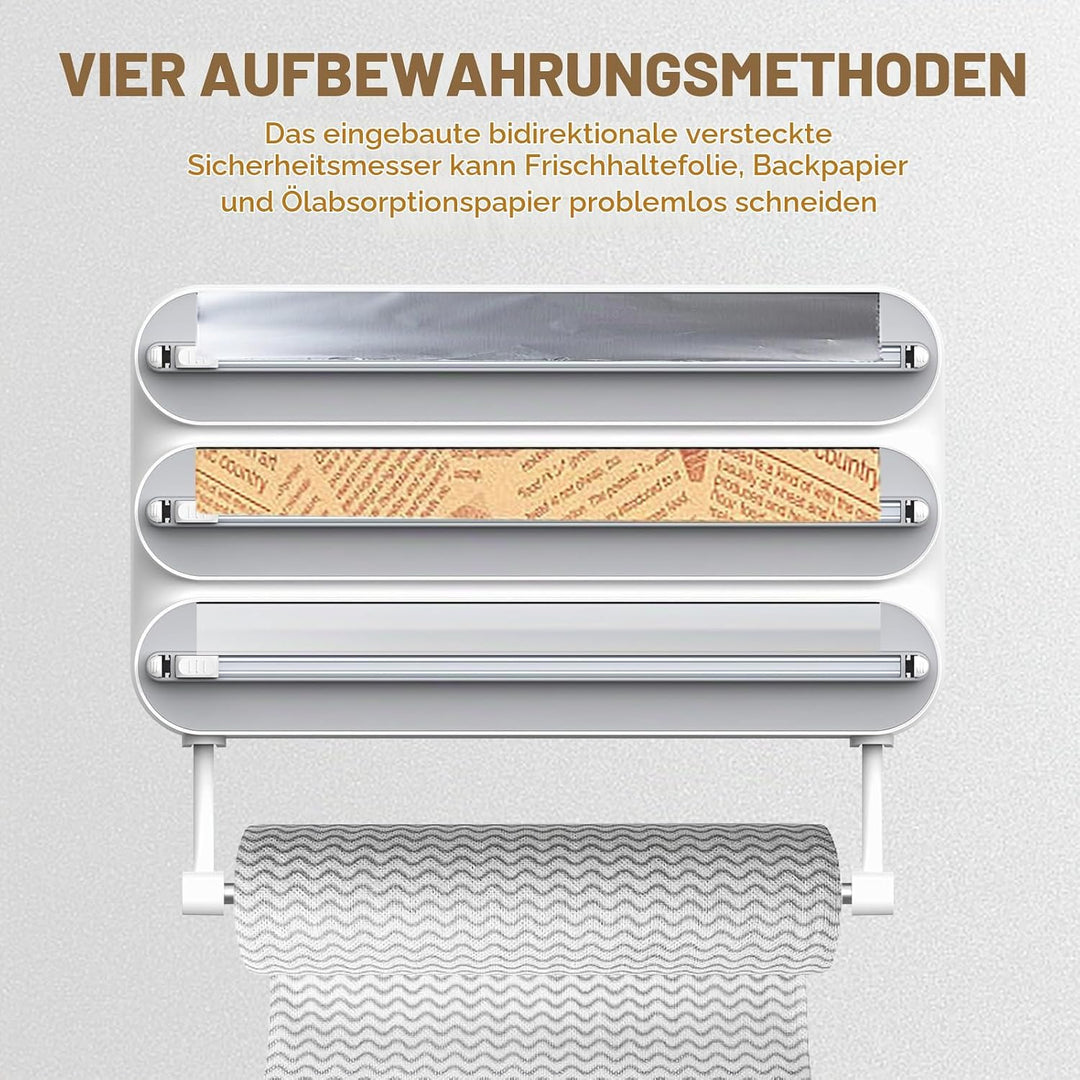 Küchenrollenhalter Wand,Frischhaltefolienspender und alufolie schublade,Alufolienspender und frischh