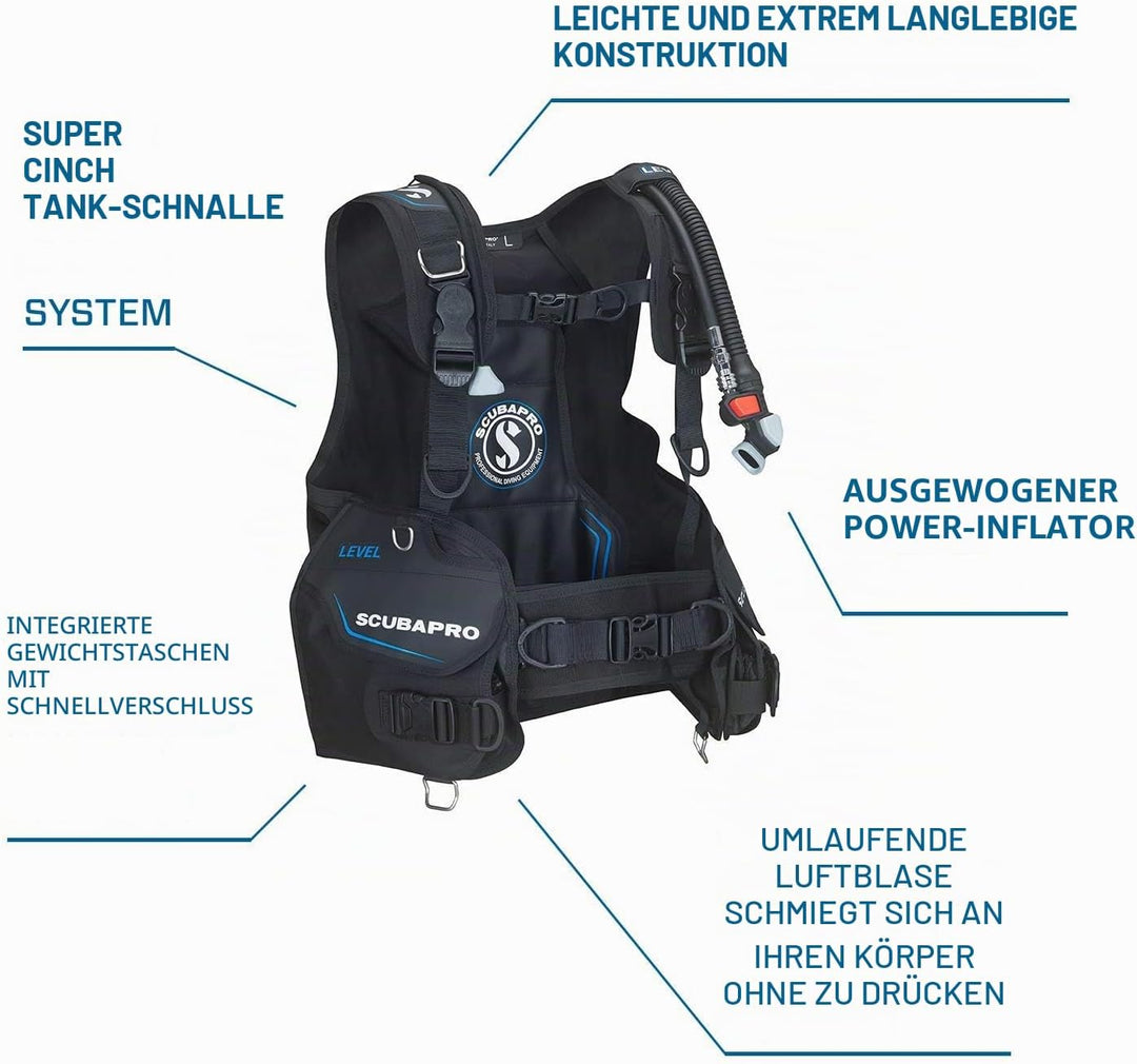 SCUBAPRO Level BCD mit Balanced Power Inflator (BPI), M (2020) Stufe Bcd 2020 M, Stufe Bcd 2020 M