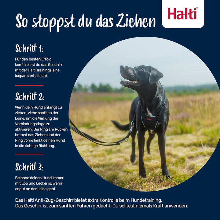 HALTI No Pull Anti-Zug Geschirr - Verhindert, dass Ihr Hund an der Leine zieht, Gepolsterter Brust-