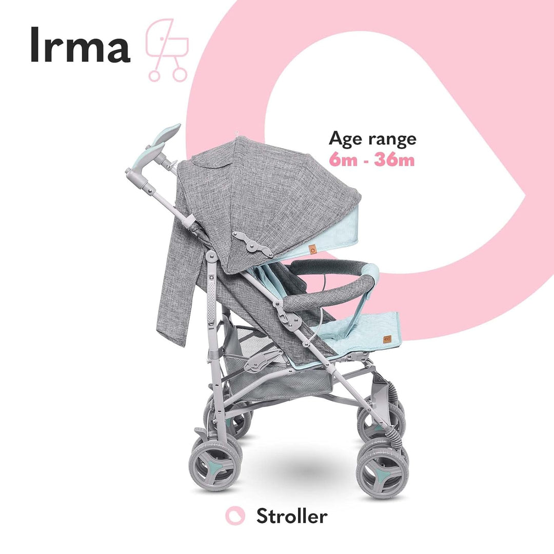 LIONELO Irma Kinderwagen bis 15 kg, Kinderwagen, leichter moderner Kinderwagen mit Liegefunktion, fa