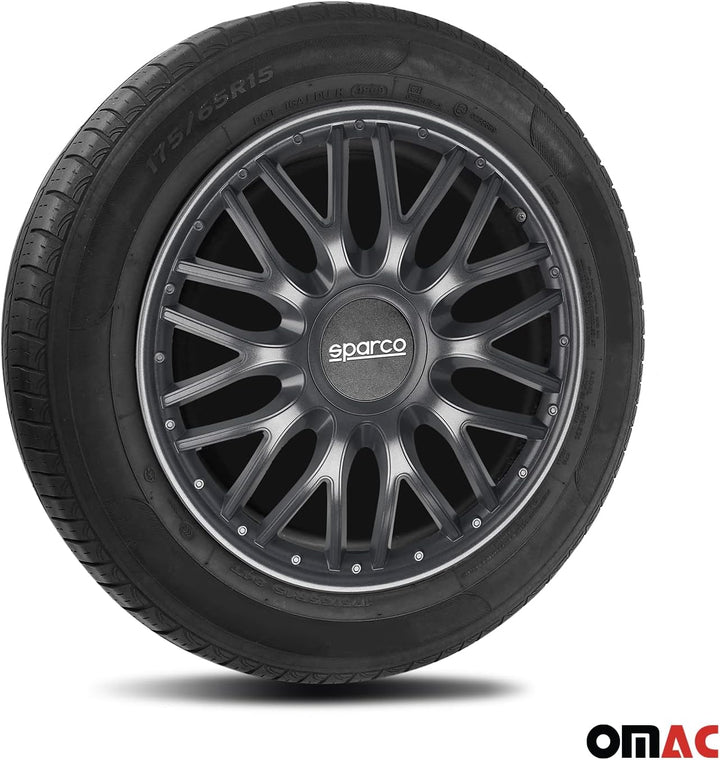 Sparco SPC1596BK Set Wheel Covers Roma 15-inch Black, Pulgadas ROMA 15 zoll SCHWARZ, ROMA 15 zoll SC