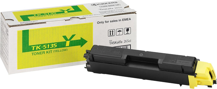 Kyocera TK-5135Y Toner Gelb. Original Tonerkartusche 1T02PAANL0. Kompatibel für TASKalfa 265ci, TASK