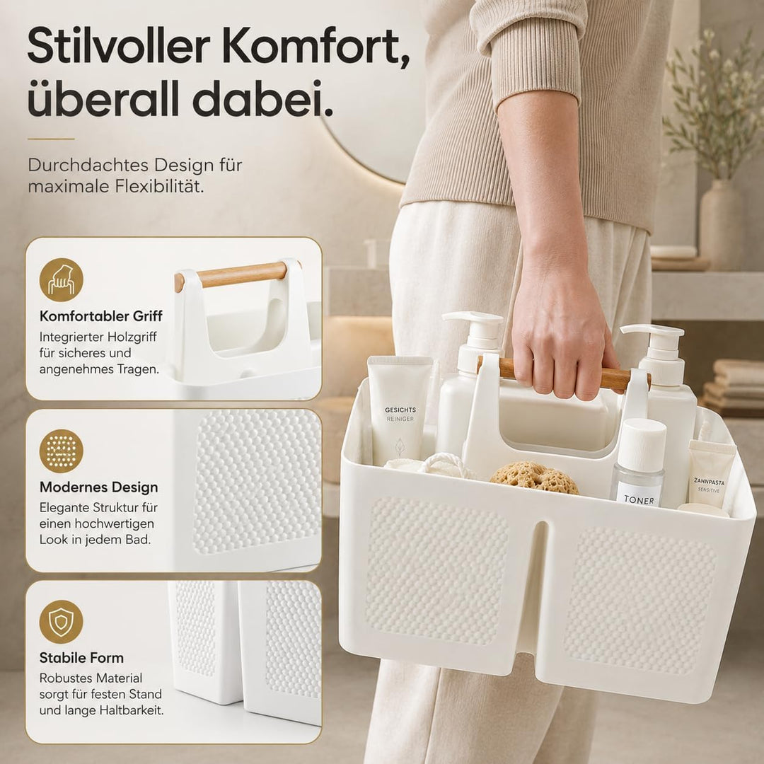 ALINK Portable Dusche Caddy Korb mit Fächern, Kunststoff geteilt Reinigung Caddy Organizer Storage T