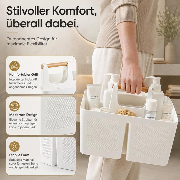 ALINK Portable Dusche Caddy Korb mit Fächern, Kunststoff geteilt Reinigung Caddy Organizer Storage T