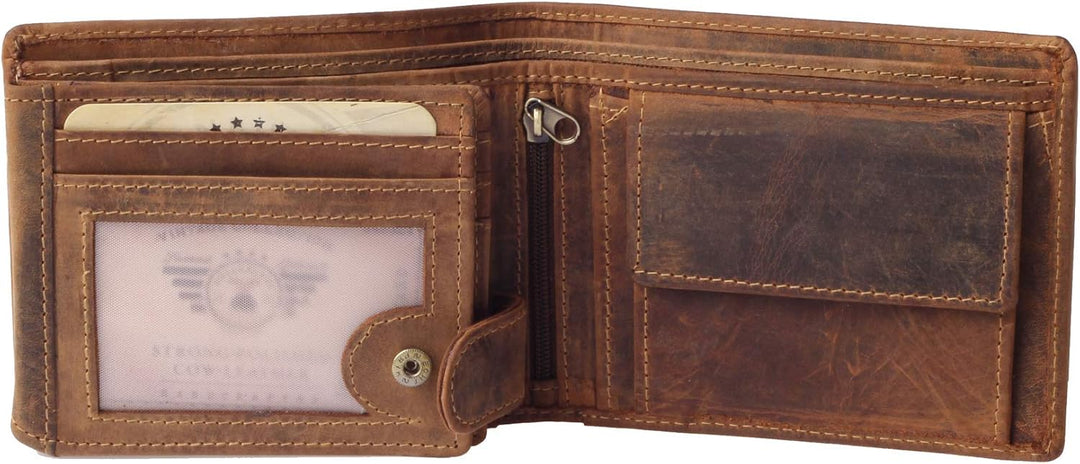 Greenburry Vintage Herren Geldbörse Braun 12,5x10,5x3cm Portemonnaie Geldbeutel