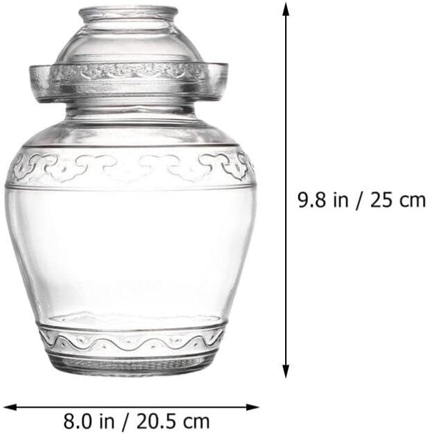 Yardwe Vorratsgläser Gärungsglas Einmachglas 5 L Breite Öffnung Traditioneller Gärtopf Gärbehälter S