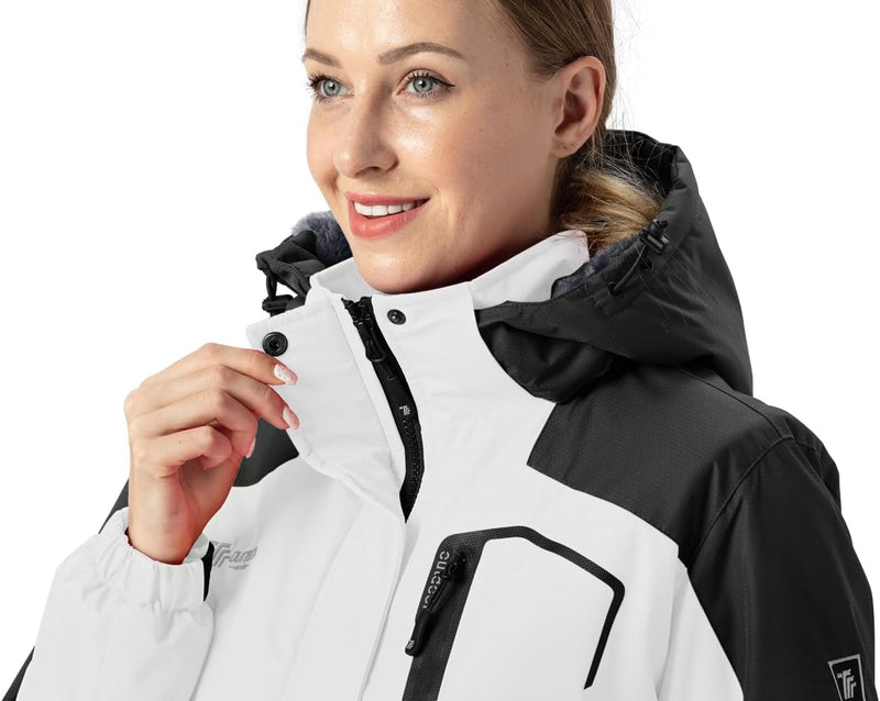 YSENTO Damen Winterjacke Wasserdicht Skijacke Outdoor Softshelljacke Warm Fleecejacke Funktionsjacke