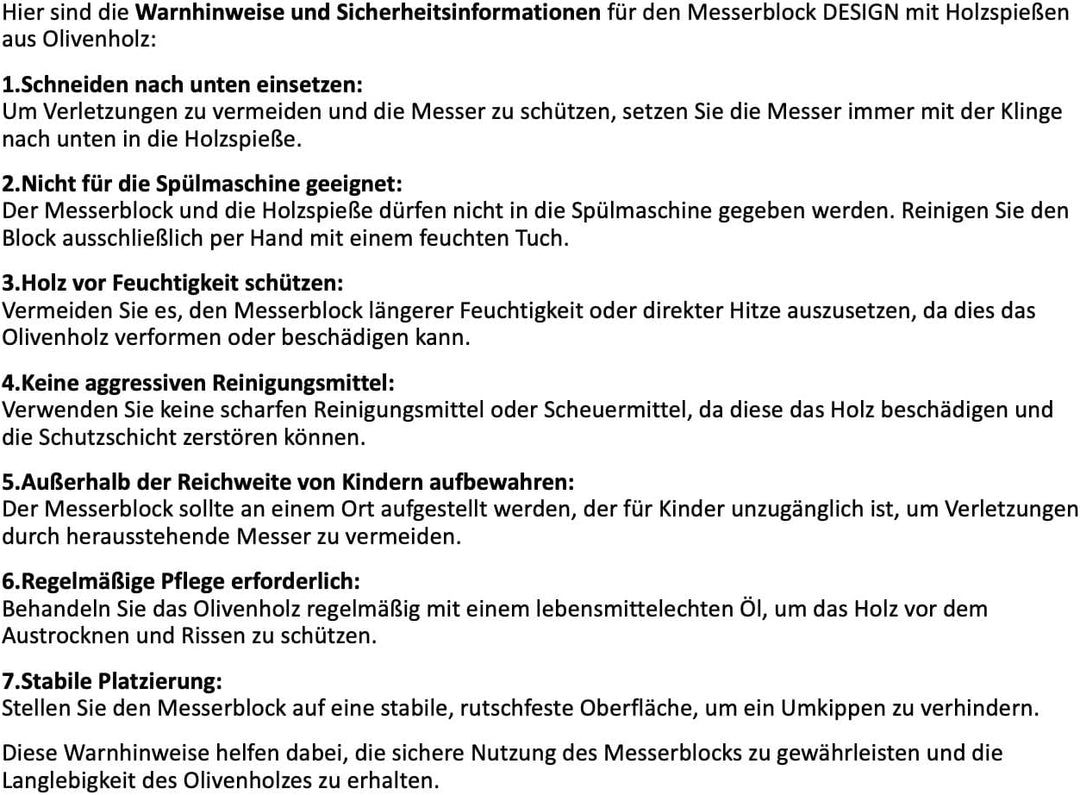 D.O.M.® Messerblock DESIGN aus Olivenholz